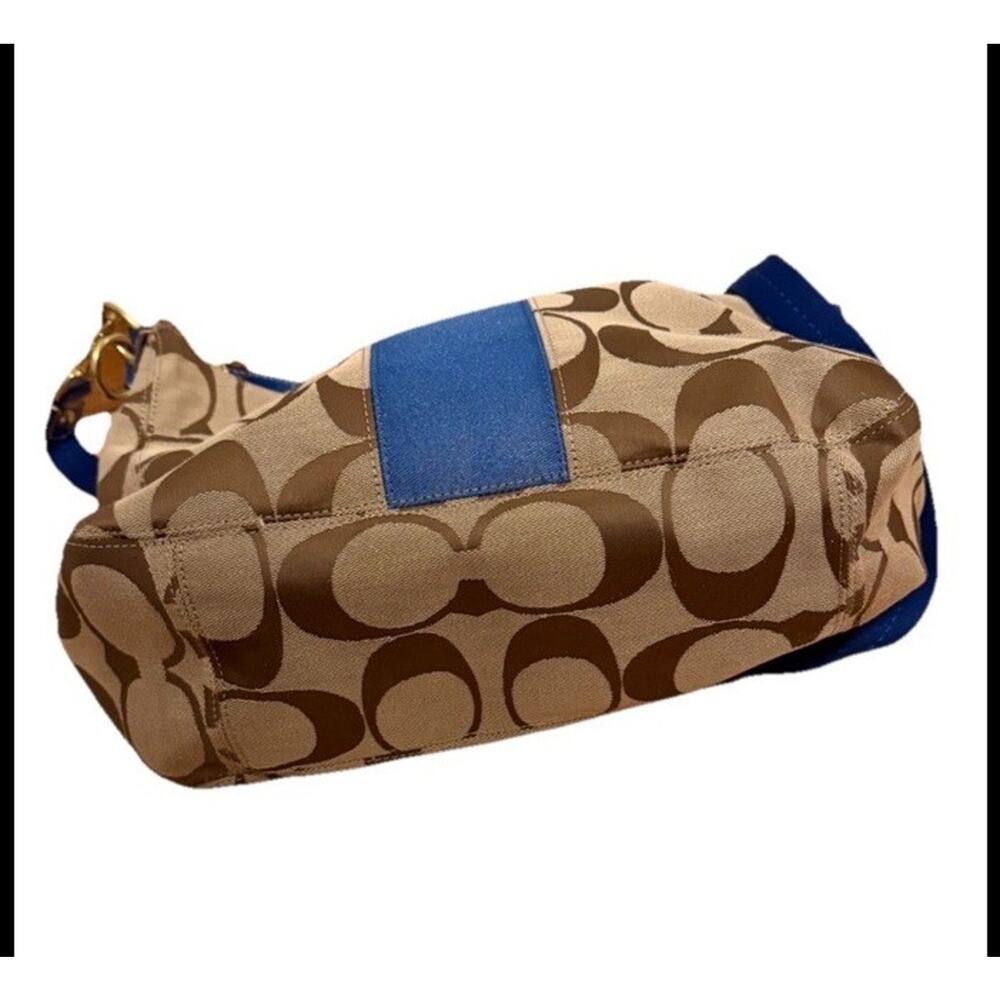 NWT Coach Y2K Signature Stripe Hobo Bag Wallet SET Khaki & Blue Jacquard 3254-1 - Picture 6 of 16